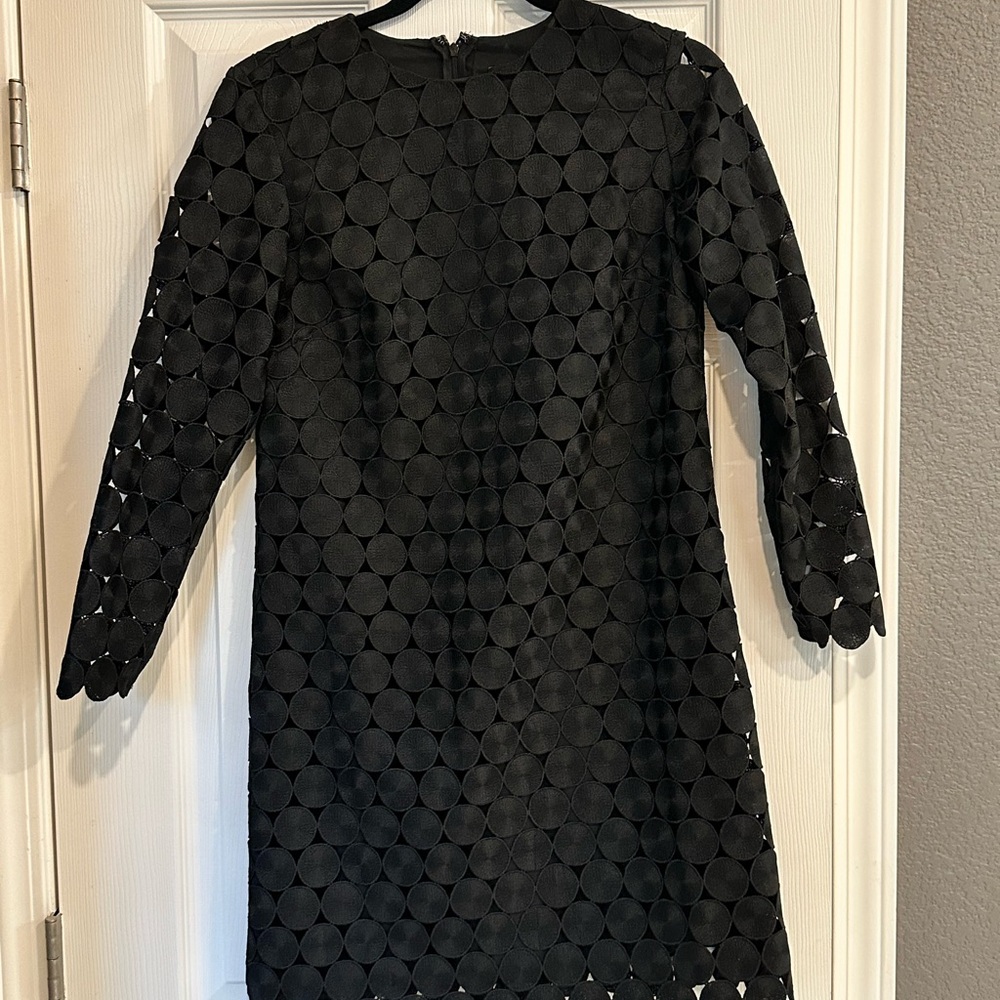 Ann Taylor Black Sheath Dress with Long Sleeves and Cut Out Details for Cocktail